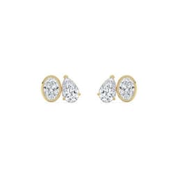 14K Yellow Gold Lab Grown Diamond EARRINGS 2.91 ctw SJPSE210109OVPE-3.00CT