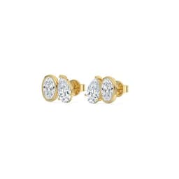 14K Yellow Gold Lab Grown Diamond EARRINGS 2.91 ctw SJPSE210109OVPE-3.00CT