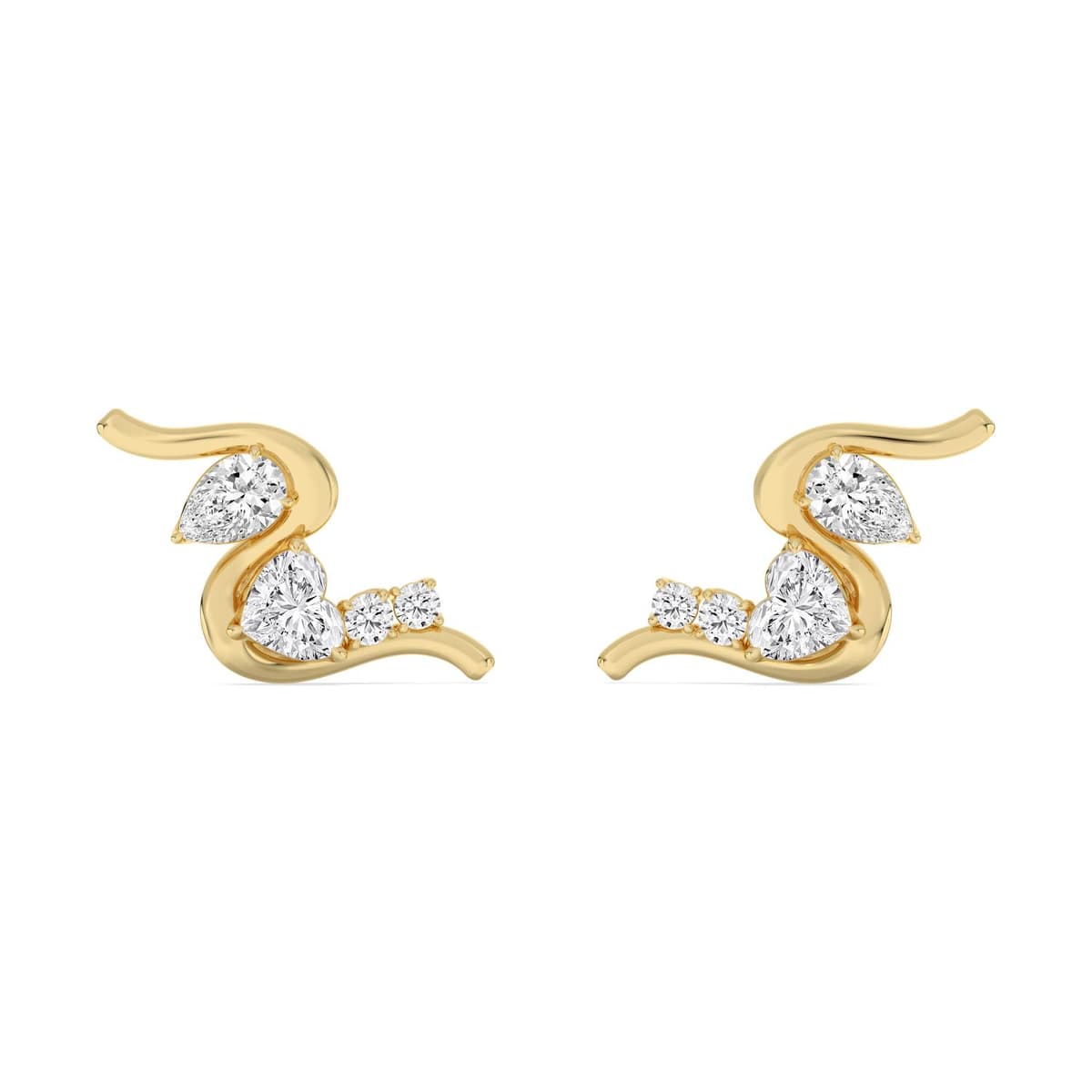 14K Yellow Gold Lab Grown Diamond earrings 2.10 ctw SJPSE210212HTPE-2.00CT