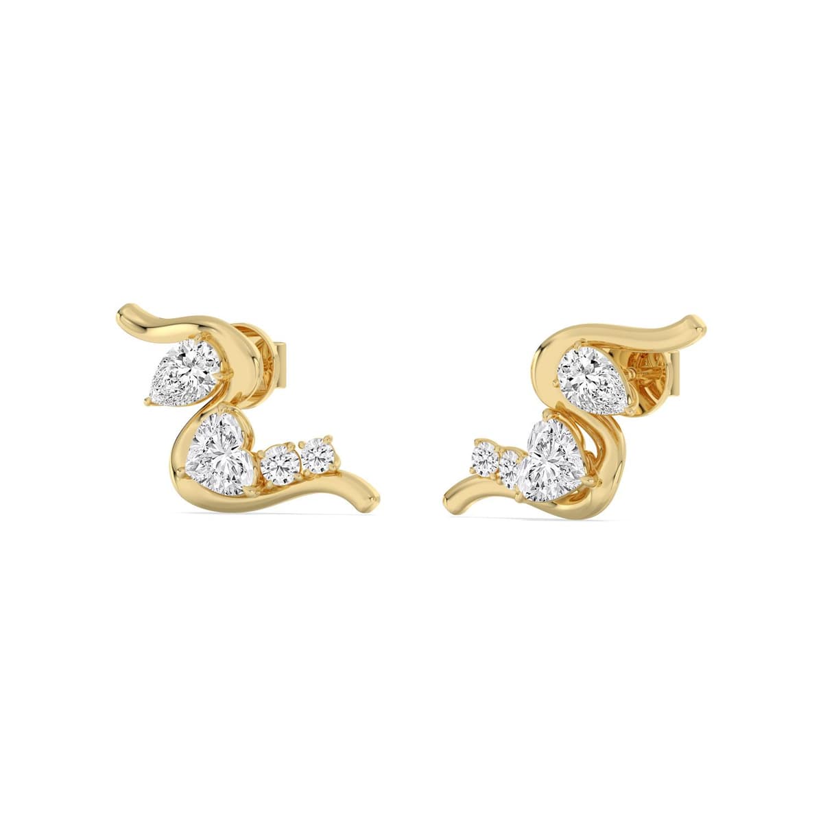 14K Yellow Gold Lab Grown Diamond earrings 2.10 ctw SJPSE210212HTPE-2.00CT