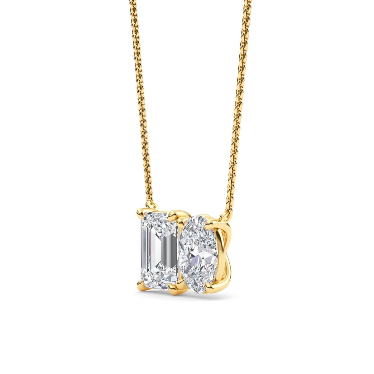 14K Yellow Gold Lab Grown Diamond PENDENT SET 3.35 ctw SJPSP210106EMOV-3.00CT