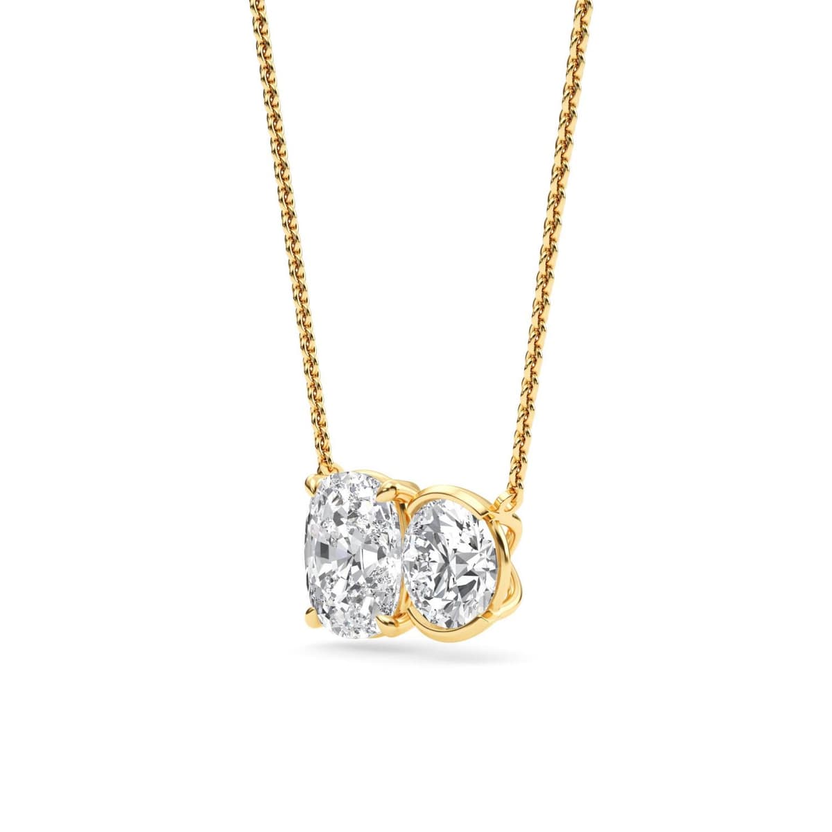 14K Yellow Gold Lab Grown Diamond PENDENT SET 3.00 ctw SJPSP210113CURD-3.00CT