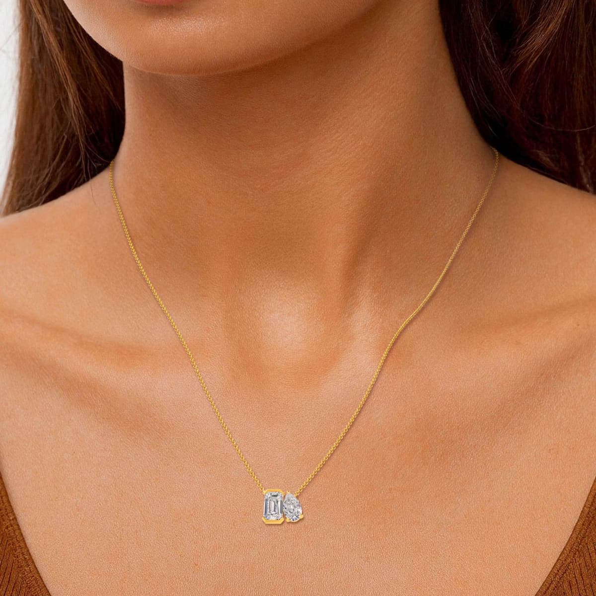 14K Yellow Gold Lab Grown Diamond PENDENT SET 3.04 ctw SJPSP210114EMPE-3.00CT