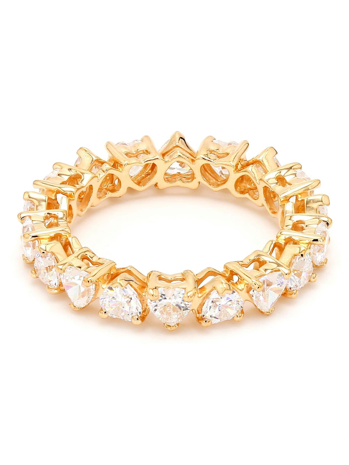 14K Yellow Gold 5.02 ct. tw. Heart Shape Lab Grown Diamond Eternity Band SJR54315