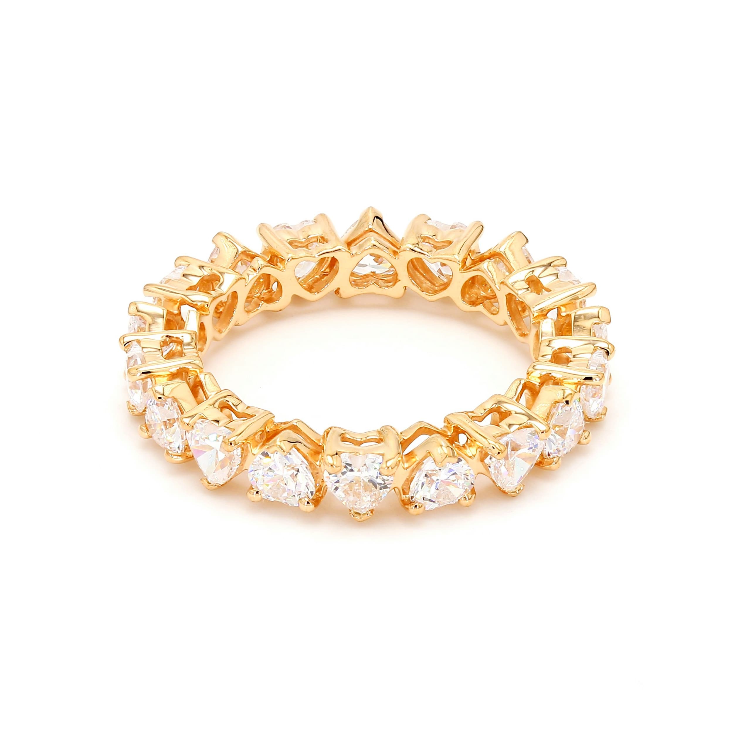 14K Yellow Gold 5.02 ct. tw. Heart Shape Lab Grown Diamond Eternity Band SJR54315