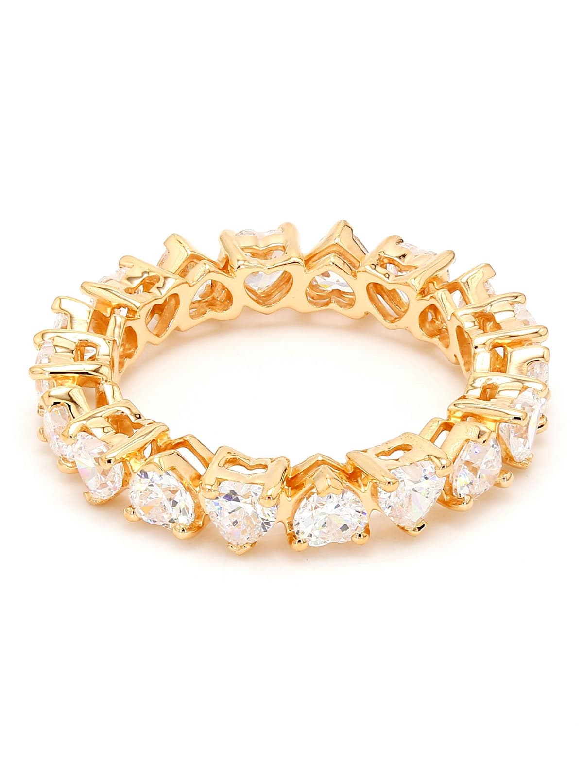 14K Yellow Gold 5.02 ct. tw. Heart Shape Lab Grown Diamond Eternity Band SJR54315