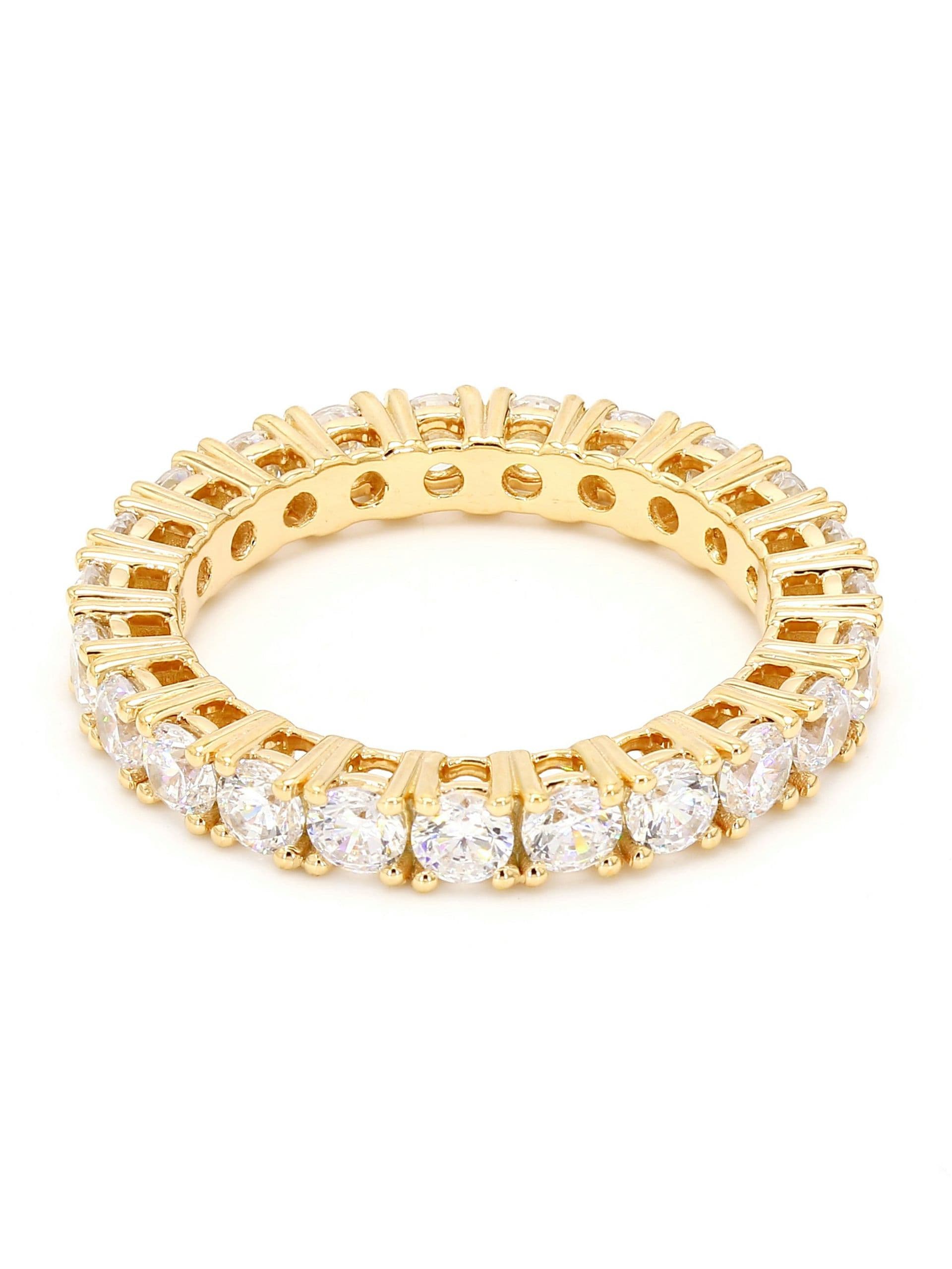 14K Yellow Gold 3.51 ct. tw. Round Cut Lab Grown Diamond Eternity Band SJR54325-3.50CTB