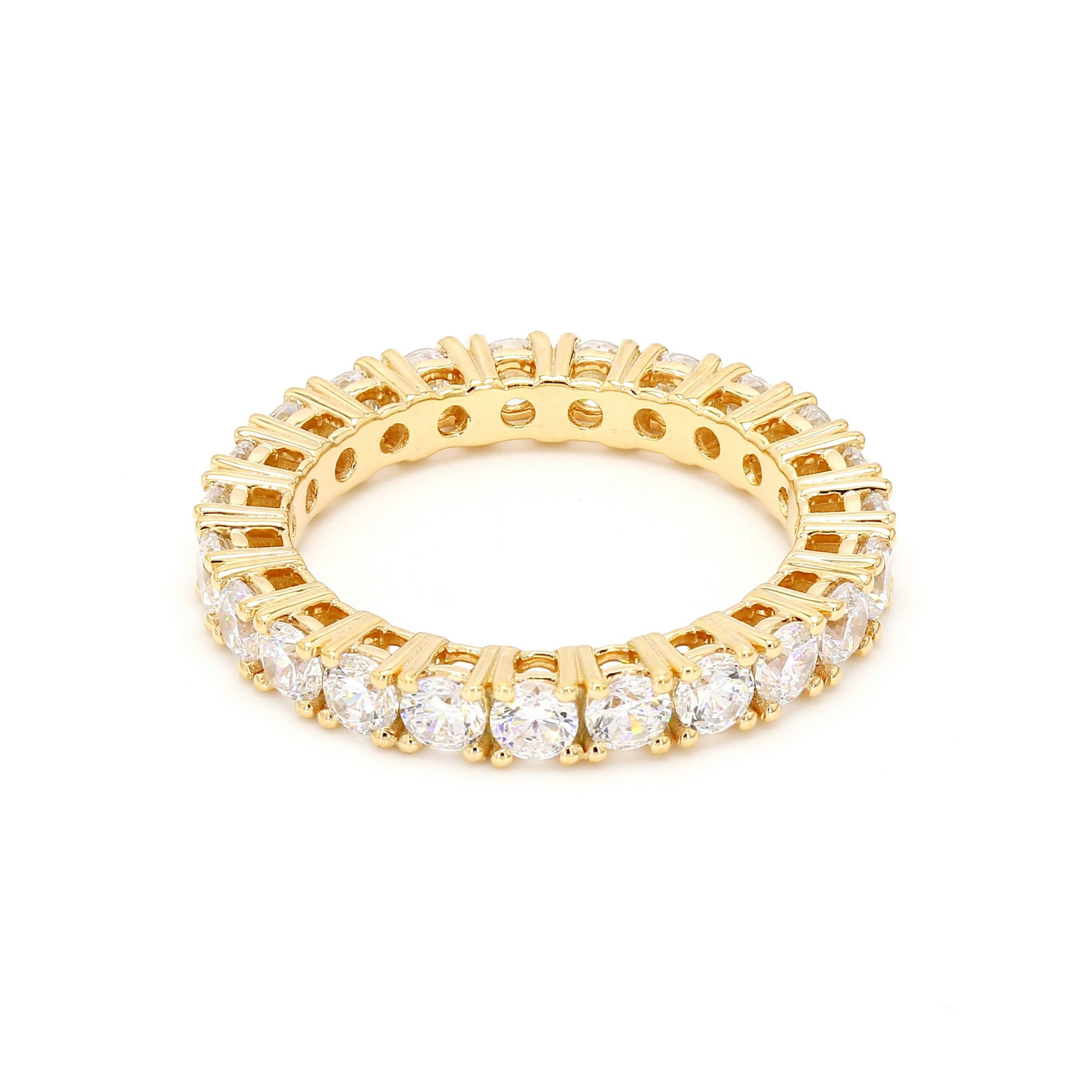 14K Yellow Gold 3.51 ct. tw. Round Cut Lab Grown Diamond Eternity Band SJR54325-3.50CTB