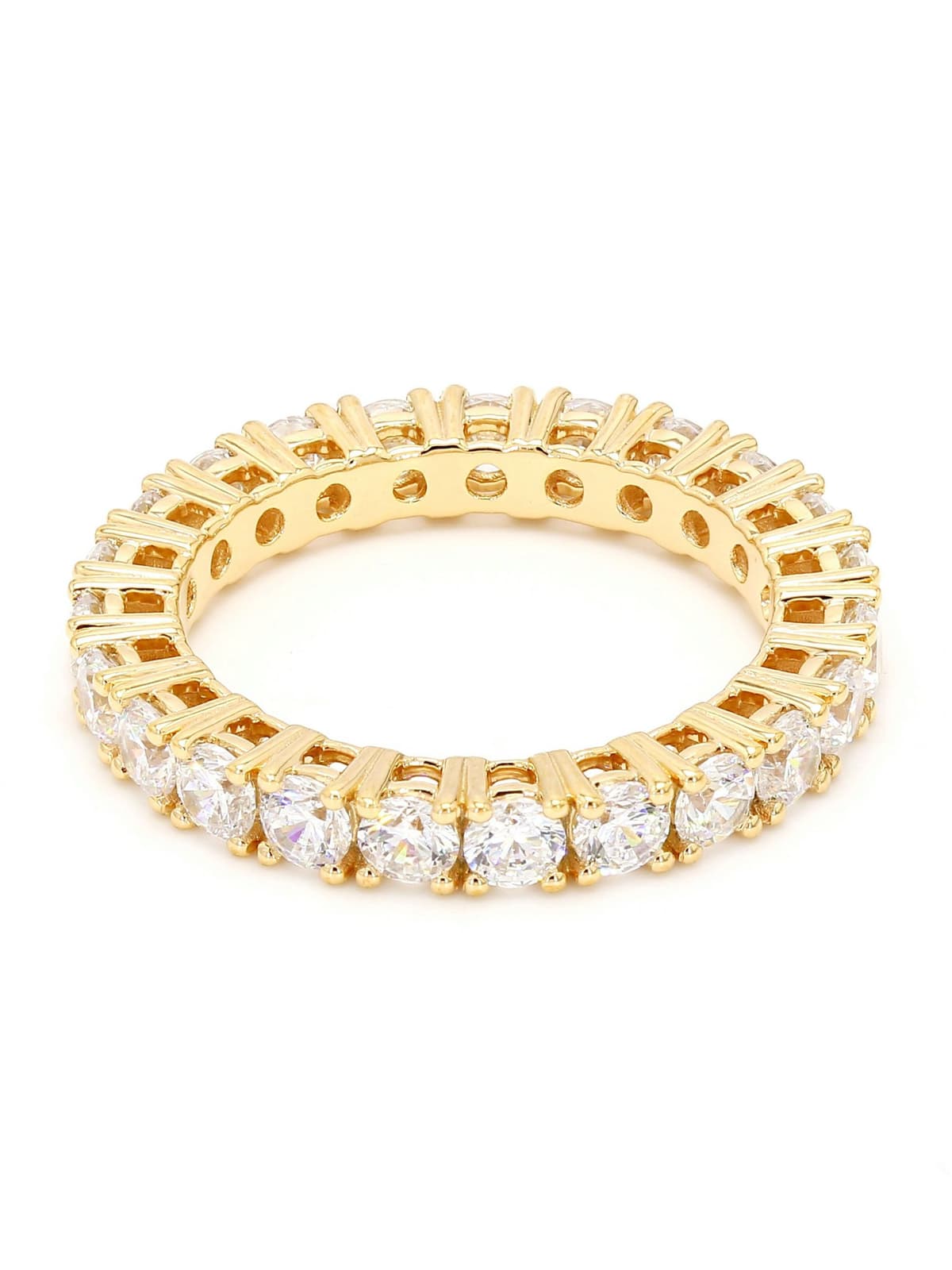 14K Yellow Gold 3.51 ct. tw. Round Cut Lab Grown Diamond Eternity Band SJR54325-3.50CTB