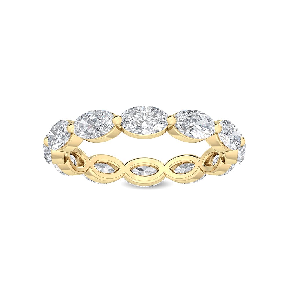 14K Yellow Gold 2.15 ct. tw. Oval Cut Lab Grown Diamond Eternity Band SJR56683OV-2.00CTB