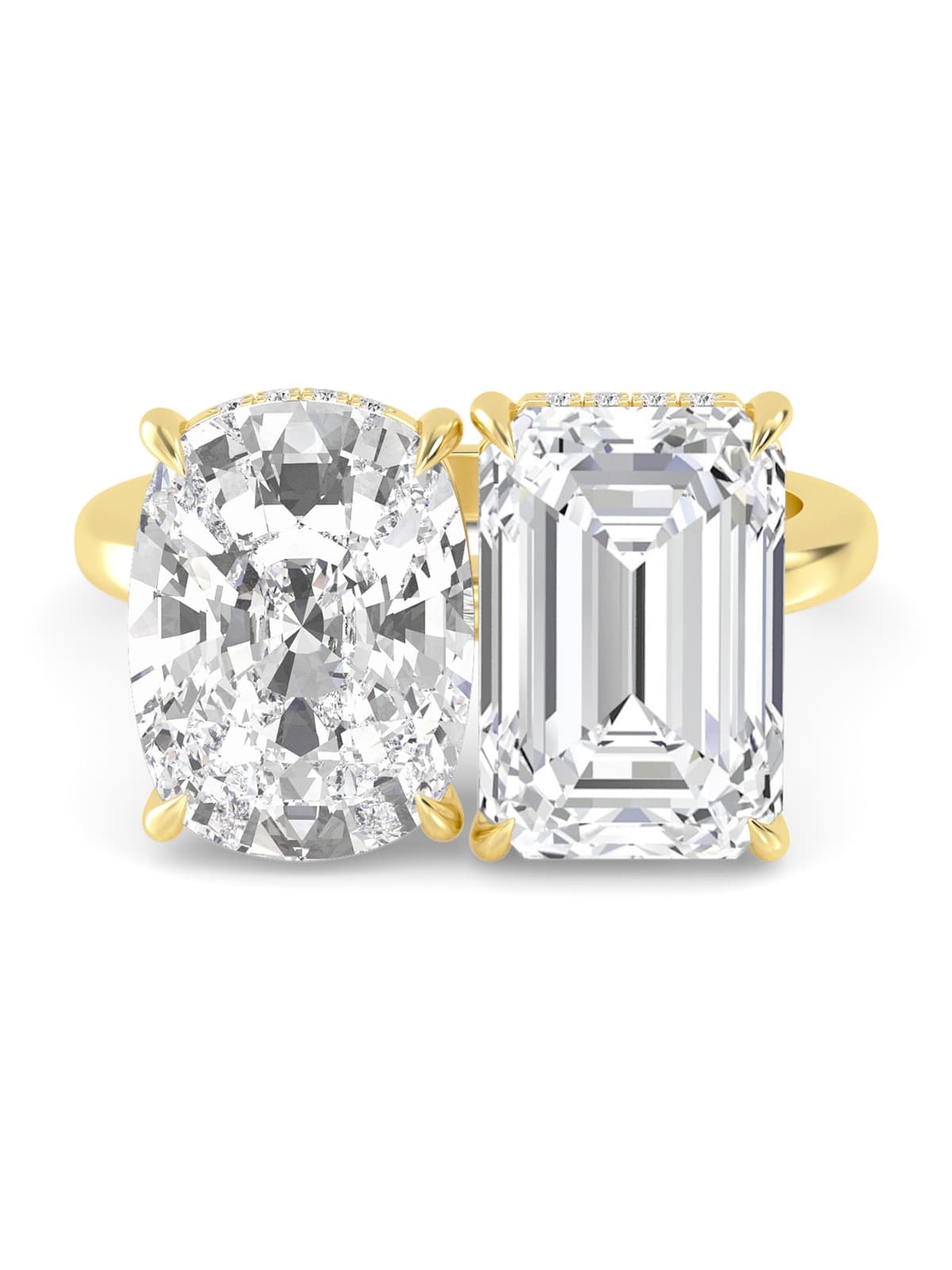 14K Yellow Gold Lab Grown Diamond Engagement Ring 4.15 ctw SJR59734CUEMHH-4.00CT