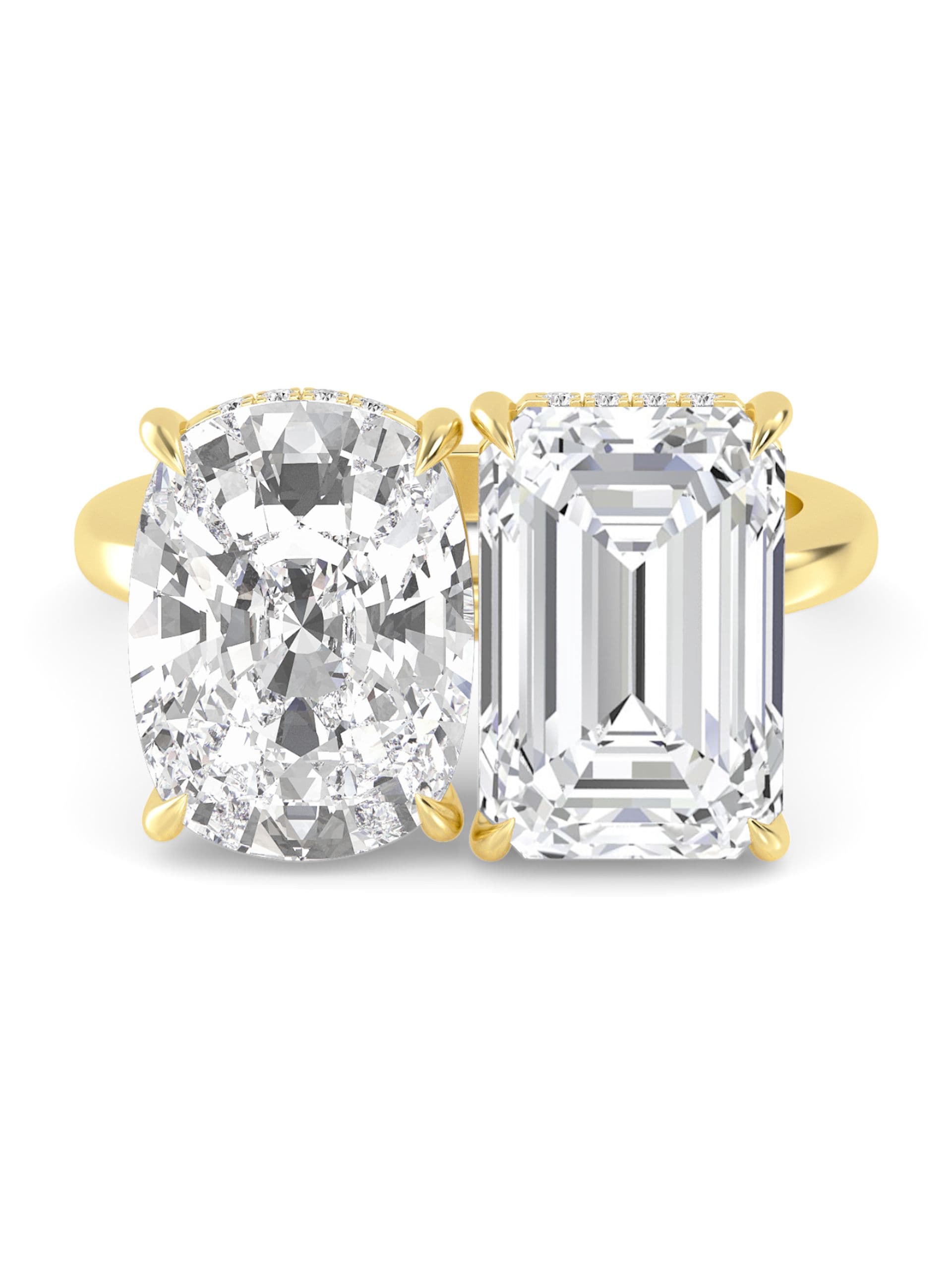 14K Yellow Gold Lab Grown Diamond Engagement Ring 4.15 ctw SJR59734CUEMHH-4.00CT