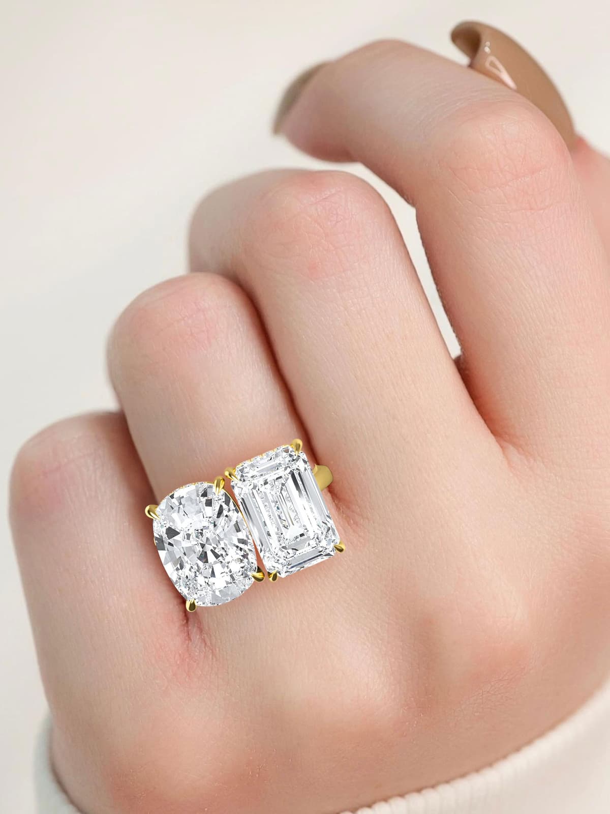 14K Yellow Gold Lab Grown Diamond Engagement Ring 4.15 ctw SJR59734CUEMHH-4.00CT