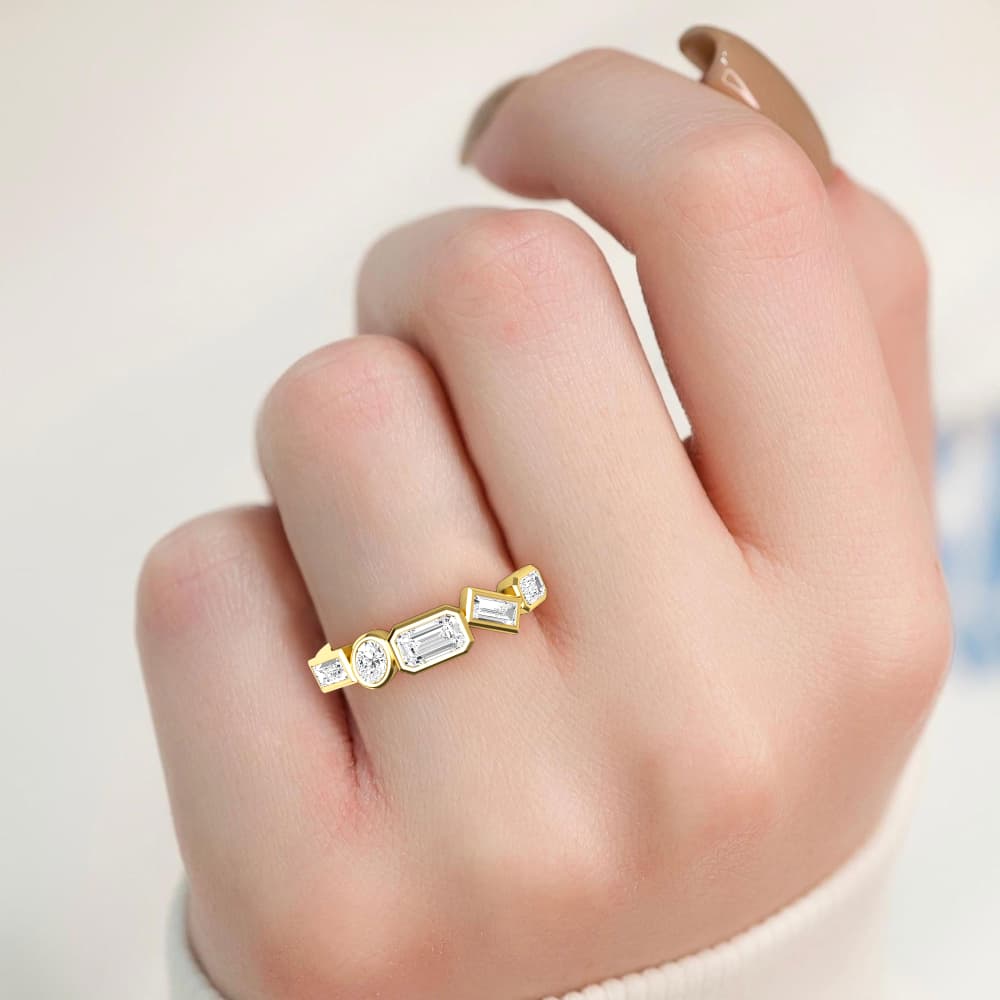 14K Yellow Gold Lab Grown Diamond Rings SJR60639MS-0.75CT