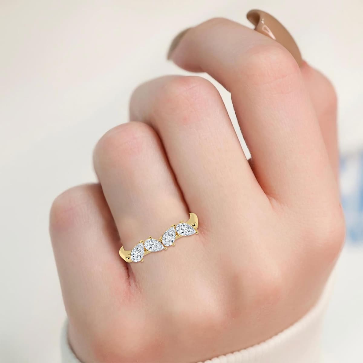 14K Yellow Gold Lab Grown Diamond RING 0.72 ctw SJR62328PE-0.68CT