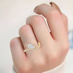14K Yellow Gold Lab Grown Diamond ENGAGEMENT RINGS 1.27 ctw SJR62414PE-1.00CT