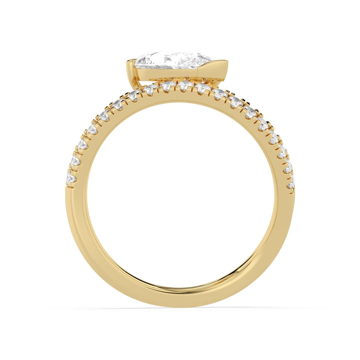 14K Yellow Gold Lab Grown Diamond ENGAGEMENT RINGS 1.27 ctw SJR62414PE-1.00CT