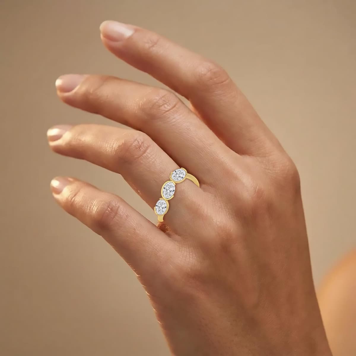 14K Yellow Gold Lab Grown Diamond RING 1.60 ctw SJR62420OV-1.63CT
