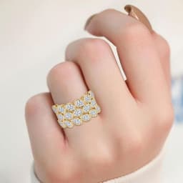 14K Yellow Gold Lab Grown Diamond RING 4.62 ctw SJR62449-4.38CT