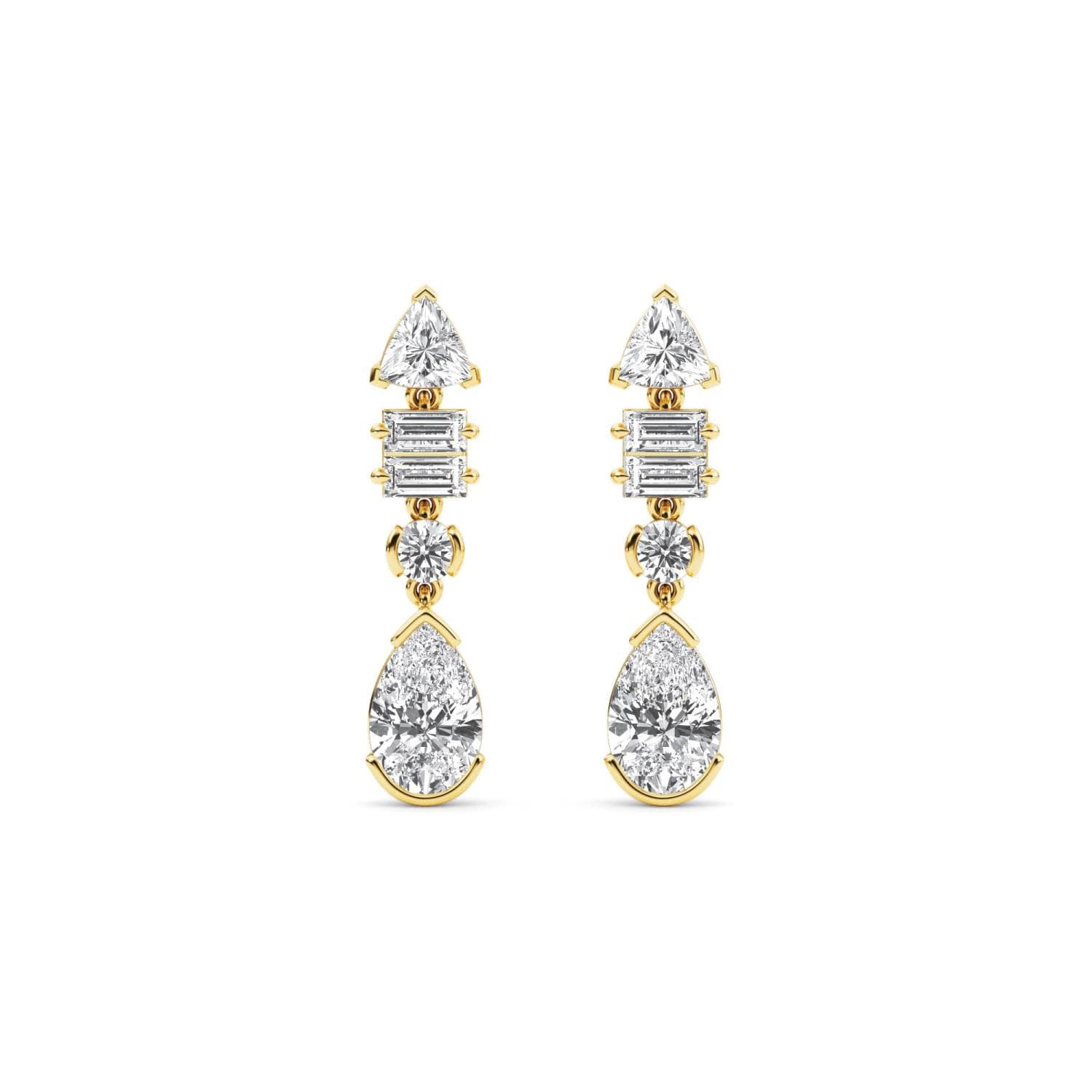 14K Yellow Gold Lab Grown Diamond EARRINGS 3.32 ctw SJE33399-3.25CT