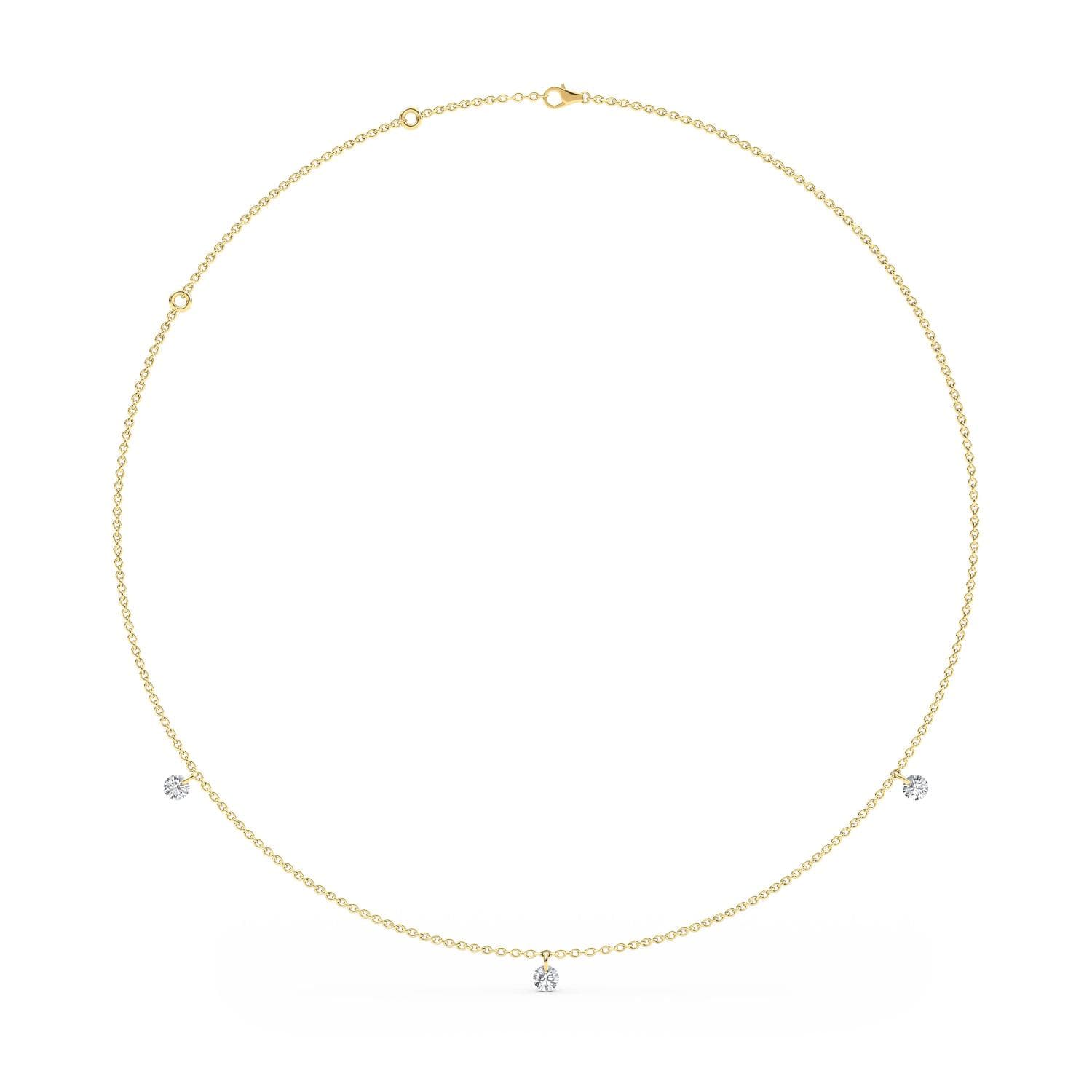 14K Yellow Gold Lab Grown Diamond NECKLACE 1.52 ctw SJN08225-1.50CT-18IN